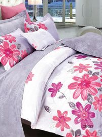 ดอกไม้ผ้าฝ้ายผ้าคลุมเตียงเตียงตั้งทนทานกับชุดย้อมปฏิกิริยา