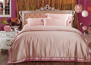 ร่วมสมัยหรูหรา Tencel นอนผ้าปูที่นอนผ้านวมผ้าไหมสีชมพูปลอกหมอน